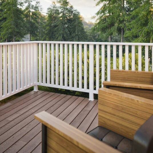 Palmako Terrasserekkverk siri hvitmalt 1110x890mm stendere 45x45