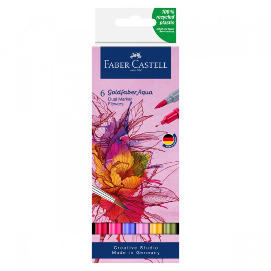 Faber-Castell Goldfaber Aqua Dual Marker 6-sett Flowers