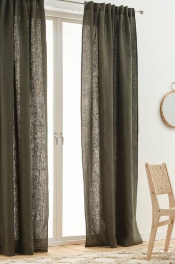 Jotex HEDDIE gardin med multifunksjonsbånd 2-pk Mørk oliven 1603883-15-300 1603883-13-220