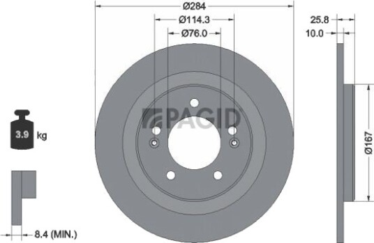 PAGID 55527NC Bremseskive
