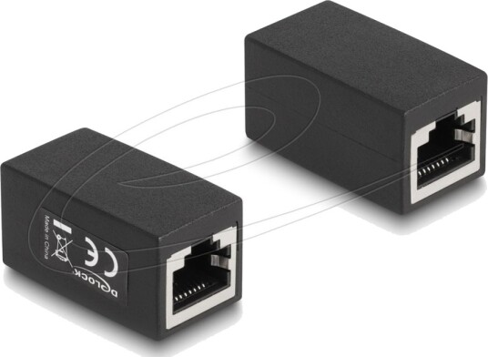 Delock Adapter Rj45 Buchse Zu Rj45 Buchse Cat.6 Sort