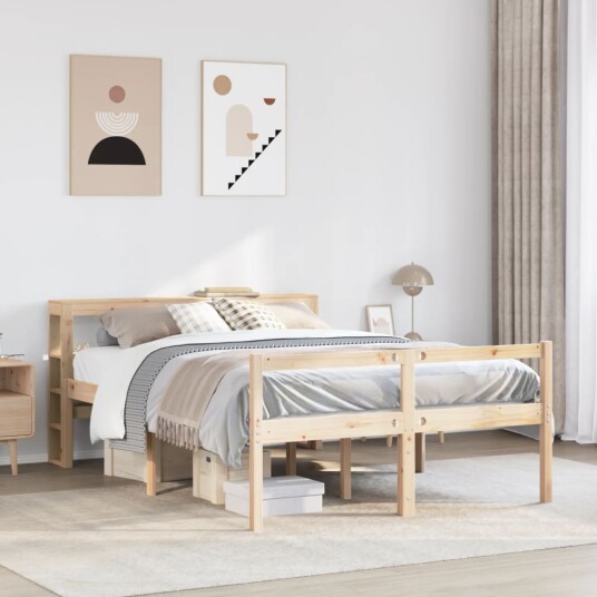 Seniorseng med hodegavl 140x200 cm heltre furu