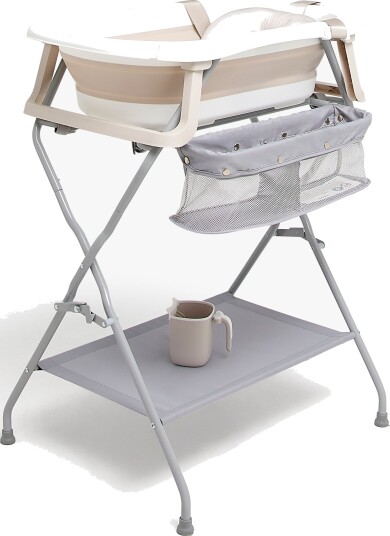 Beemoo CARE Assist Badebalje Inkl. Badestøtte Badestativ & Skyllekanne Beige