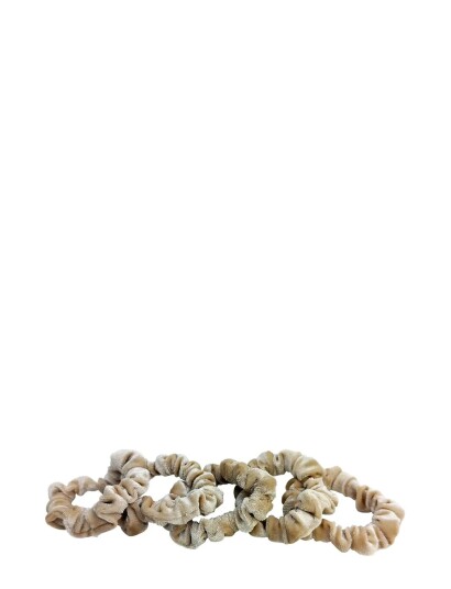 Pipol"s Bazaar Velvet Scrunchy 5 Pcs Beige   Beige   ONE SIZE