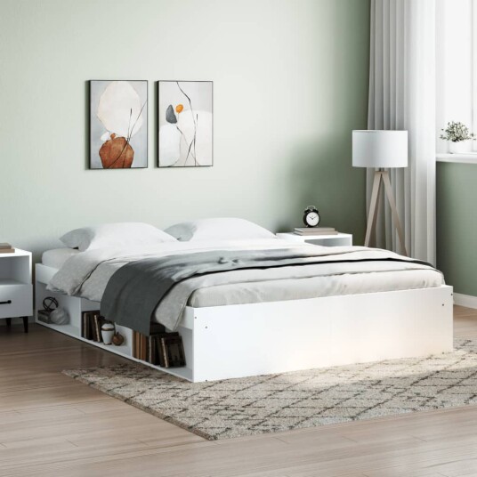 vidaXL Sengeramme hvit 150x200 cm 8721012158221