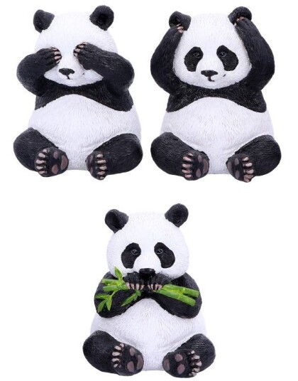 Nemesis Now Hear No Evil See No Evil 3 stk Pandafigurer 8 cm B4859P9