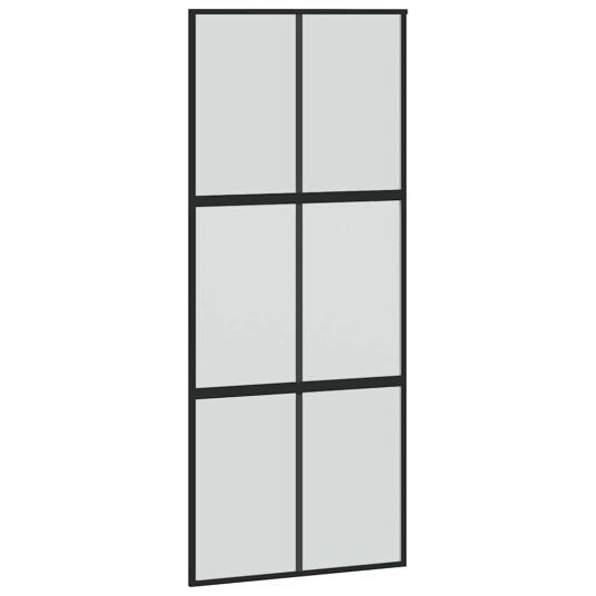 vidaXL Skyvedør med monteringssett svart 90x205 cm herdet glass vidaXL Skyvedør med monteringssett svart 90x205 cm herdet glass