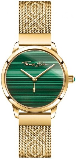 Thomas Sabo Dameklokke WA0365 264 211 Glam Grønn/Gulltonet stål