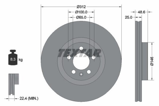 Bremseskive TEXTAR 92303303 Bremseskive TEXTAR 92303303