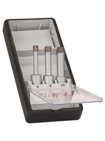 Bosch 3-delers Diamanttørrbor-sett for Keramikk - Easy Dry 6, 8, 10 mm