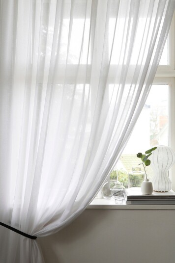 Mimou Gardin Lyx Hotellvoile dobbel bredde Hvit