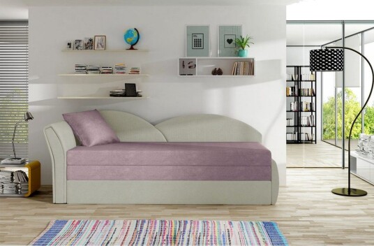 Sofa Eltap Aga 218x80x77 cm Soro 61 Nubuk 21 Rosa Beige Venstre