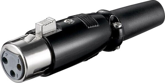 Goobay 3-pin Mikrofonkontakt med Skrudd Strekkavlastning, Svart Goobay 3-pin Mikrofonkontakt med Skrudd Strekkavlastning, Svart