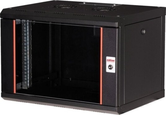 Roline 26.21.0170 Veggmonterbar Hylle 7U Nøkkellås Rack Skinner 14.5 Kg Sort
