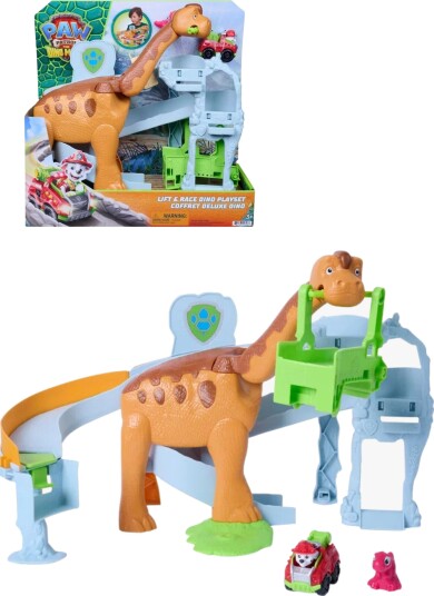 Paw Patrol Dino Filmen Dino Pup Squad Løfter & Race Lekesett med Brachiosaurus