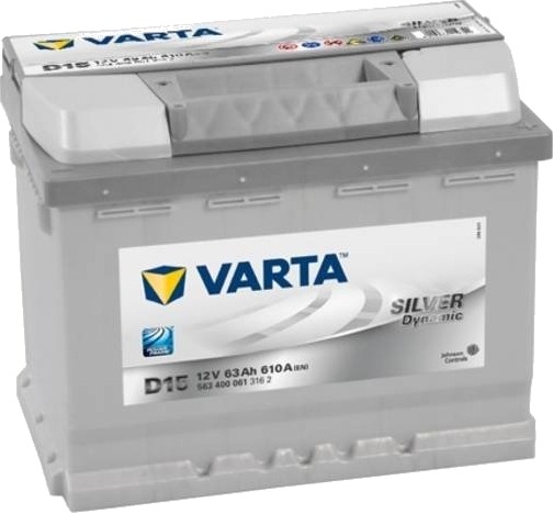 VARTA Silver Dynamic Batteri 12V 63AH 610CCA +høyre D15. VARTA Silver Dynamic Batteri 12V 63AH 610CCA +høyre D15.