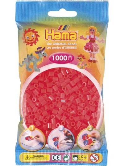 Hama Ironing beads-Rød Neon (035) 1000pcs.
