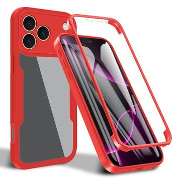 iPhone 17 Pro 360 Beskyttelse Deksel Rød / Klar