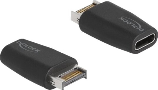 Delock Usb-Adapter 20 Pin Key A Hann Til Usb-C Hunn Usb 3.2 Gen 2 Svart