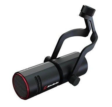 AverMedia AM330 Dynamisk Cardioid XLR Mikrofon for Podcast og Streaming Svart