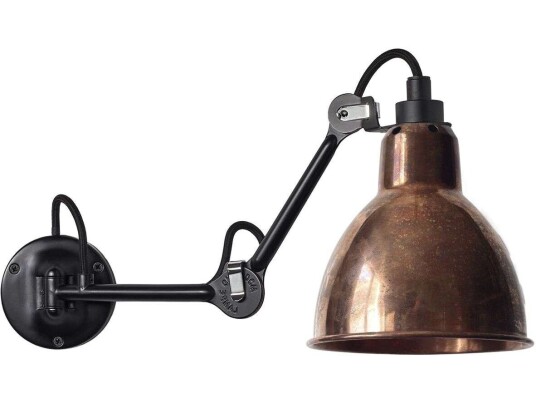 DCW - 204 Vegglampe Svart/Rå Kobber Lampe Gras