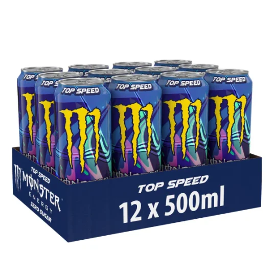 Monster Energy Top Speed Sukkerfri 12 stk 500ml Monster Energy Top Speed Sukkerfri 12 stk 500ml