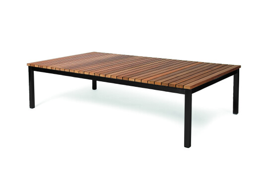 Skargaarden Häringe sofabord Teak/rustfritt svart 148 x 85 cm Svart