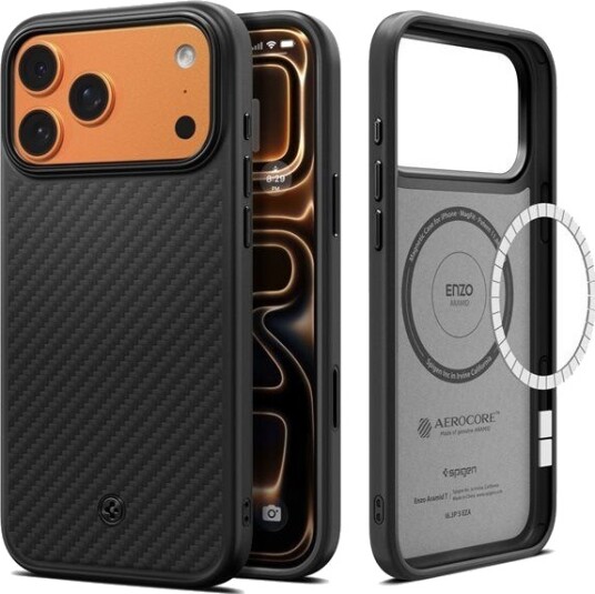 Spigen Enzo Aramid T Mobildeksel for iPhone 17 Pro - Svart
