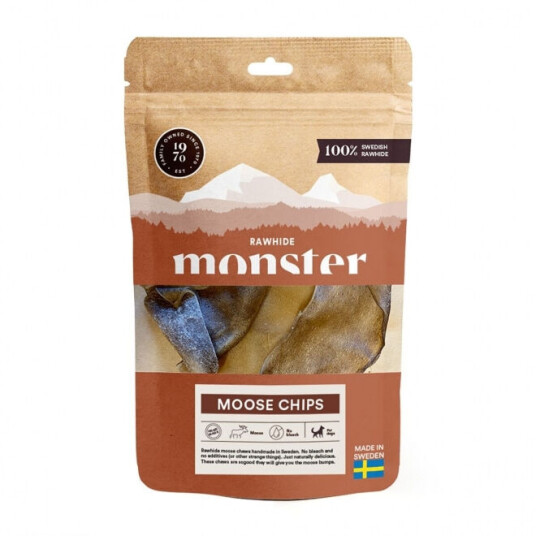 Monster Pet Food Moose Chips 8 stk - Hundegodbiter av råhud Monster Pet Food Moose Chips 8 stk - Hundegodbiter av råhud