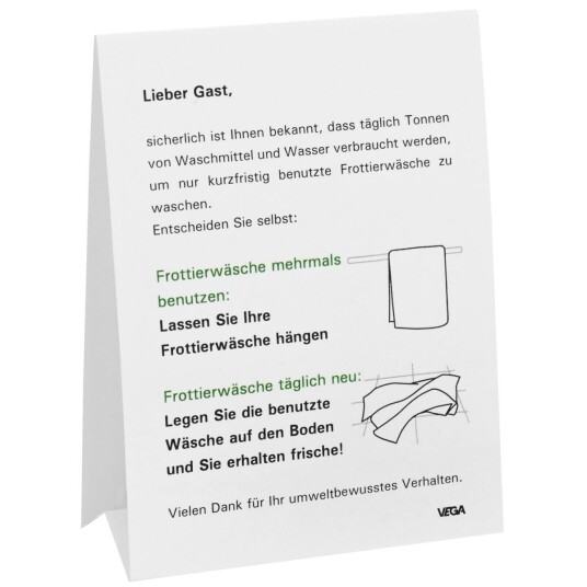 VEGA Bordskilt med vaskeinfo 11.2x15 cm (BxH) Hvit 10 Stykk / Forpakning VEGA Bordskilt med vaskeinfo 11.2x15 cm (BxH) Hvit 10 Stykk / Forpakning