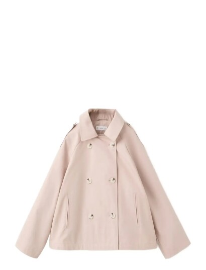 Mango Double Breasted Trench Coat   Pink   13 14