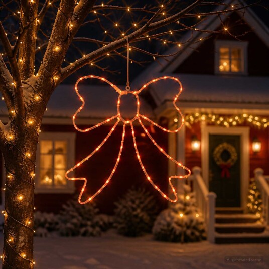 vidaXL LED-lysslange sløyfe LOVIISA 70 LED-lys Rød 50 x 51 cm