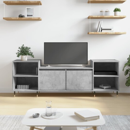 TV benk betonggrå 160x35x55 cm konstruert tre TV benk betonggrå 160x35x55 cm konstruert tre