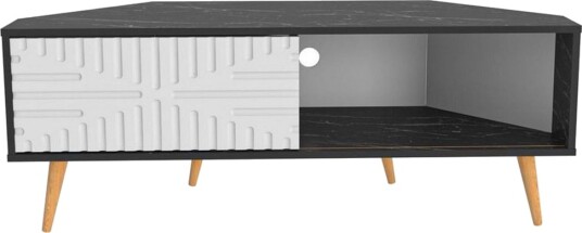 Abbas TV-benk 140 cm - Sort/Hvit