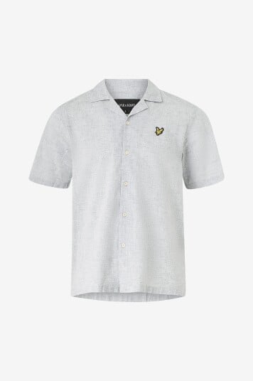 Lyle & Scott Skjorte Linen Blend Oxford Revere Shirt Grønn