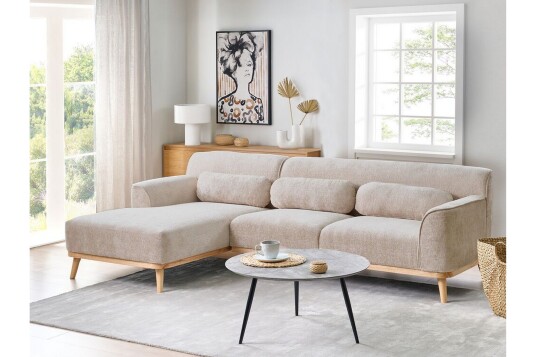 Bree Hjørnesofa 3 seter   Beige/Lyst tre