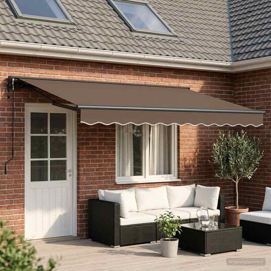 vidaXL Uttrekkbar markise Gråbrun 4,5 × 3 m Polyester og aluminium