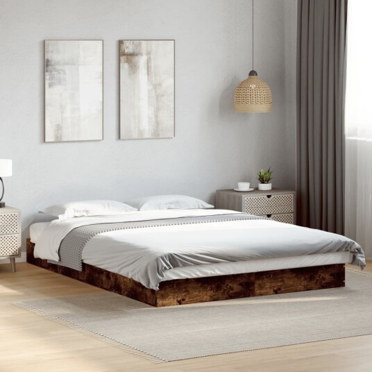  Sengeramme røkt eik 140x200 cm konstruert tre 8721102598869