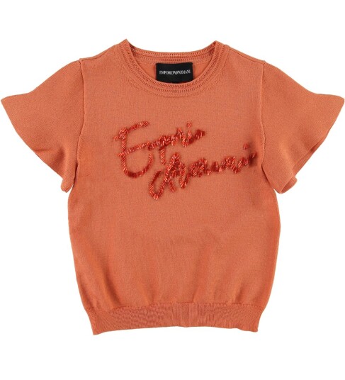 Giorgio Armani Emporio Armani T skjorte Strikk Korallrød m. Paljetter Emporio Armani 8 år 128 T skjorte Oransje Rosa