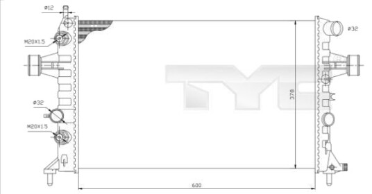 Radiator, motorkjøling TYC 725-0006