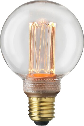 Globen LightingLyskilde E27 Laser LED Filament Globe 80 mm Klar 3,5WTransparentLyspærer & glødepærer