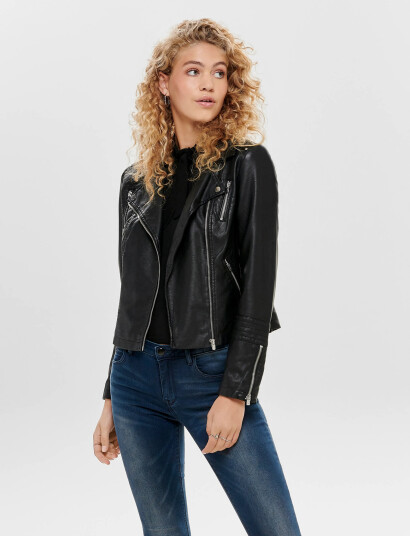 ONLY Onlgemma Faux Leather Biker Otw Noos - Black - 36