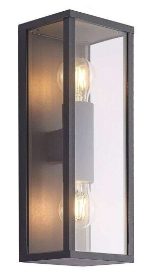 Lindby Peldar utendørs vegglampe, 2 lyskilder Lindby Peldar utendørs vegglampe, 2 lyskilder