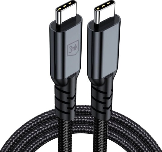 3Mk Thunderbolt 4 USB-C Kabel 1m 240W Svart med 8K Støtte