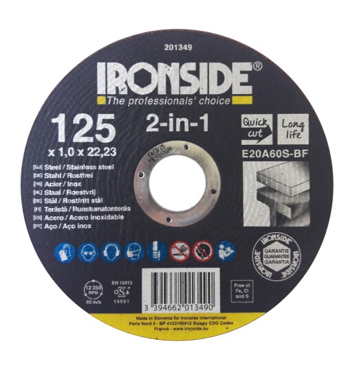 Ironside 201339 Kappeskive 230 mm F41 E20A 2in1 230 x 2,5 x 22 mm Maskintilbehør & forbruk