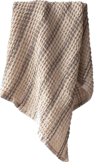 Tell Me More Nella håndkle vaflet 50x70 cm taupe stripe