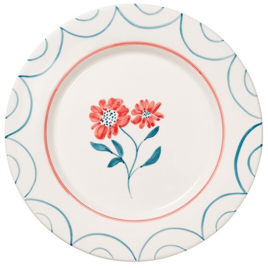 Pick A Poppy Cottage Flower Tallerken 28 cm Teal