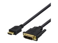 Deltaco HDMI til DVI Adapterkabel 1 m - Full HD Svart