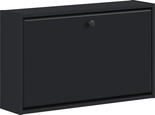 vidaXL Vegghengt skoskap BREDA 71 x 17 x 43 cm Konstruert tre Svart