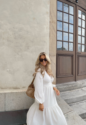Happy Holly Structure Wrap Dress Offwhite 36/38 Happy Holly Structure Wrap Dress Offwhite 36/38